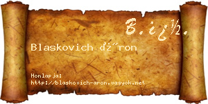 Blaskovich Áron névjegykártya