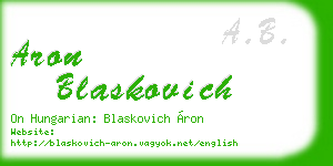 aron blaskovich business card